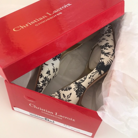 Christian Lacroix kitten heels 37.5 toile de jouy - Picture 5 of 8